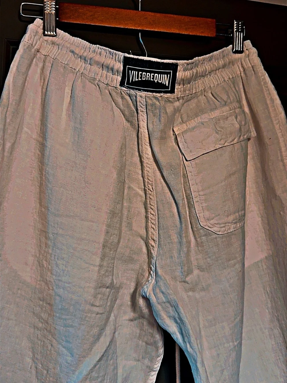 Vilebrequin White Textured Linen Waistband pants